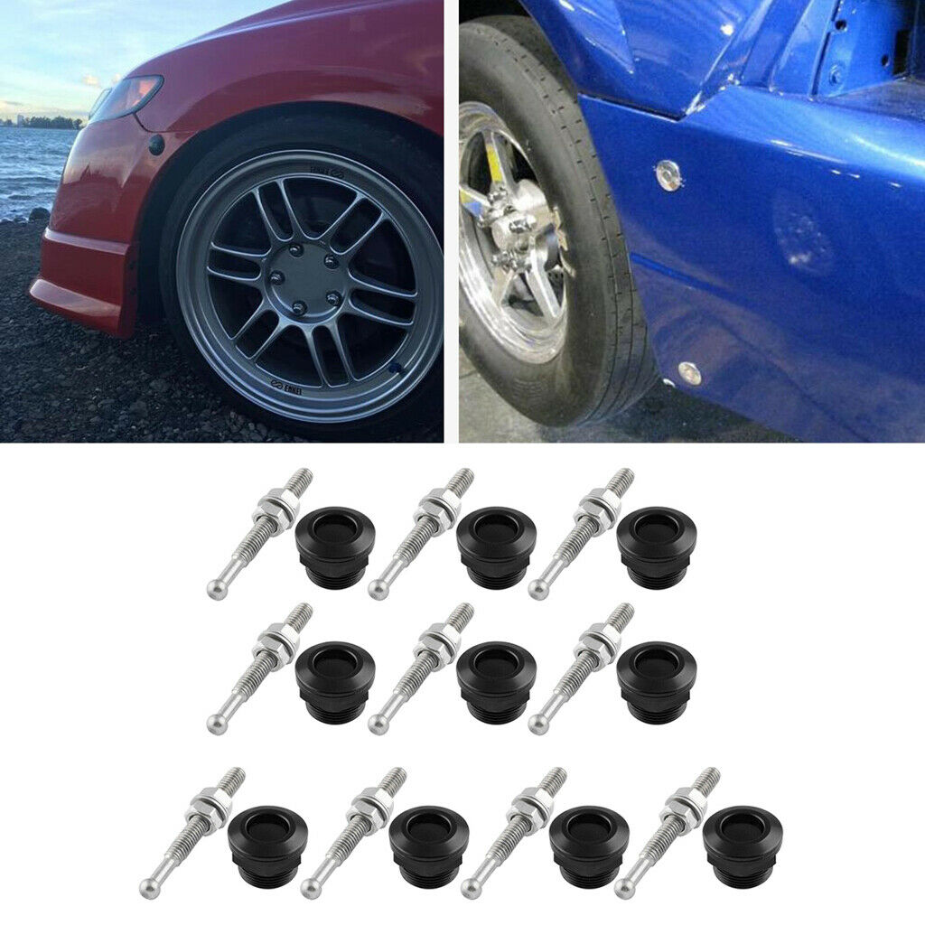 Sety of 10 SUV Push Button Hood Lock 0.87" Diameter Polished Hood Lock