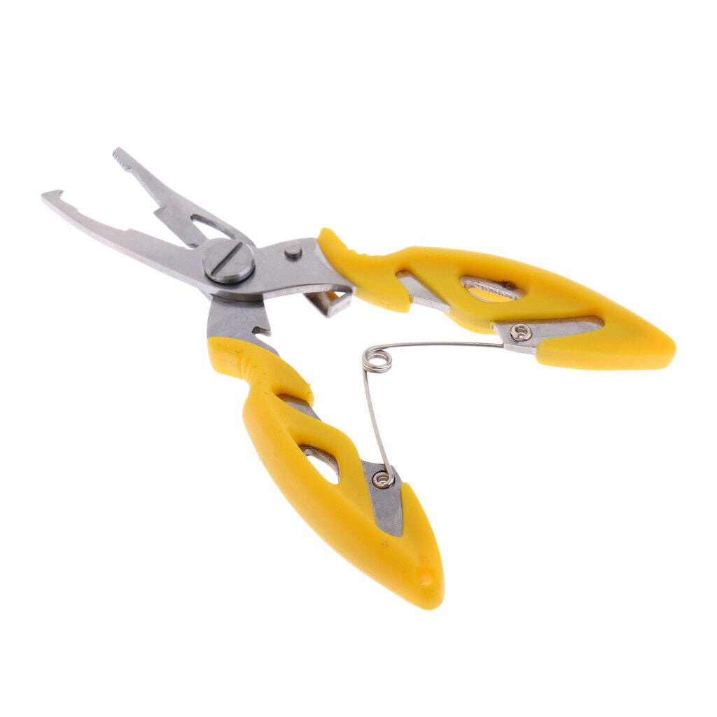 Steel Fishing Plier Scissor Line Lure Cutter Hook Remover Split Ring