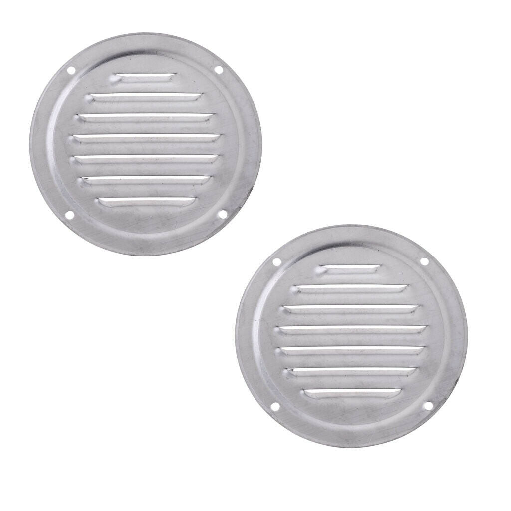 2PCS  Stainless Steel 4 Inch 100mm Round Air Vent Louvre Ventilation Grill