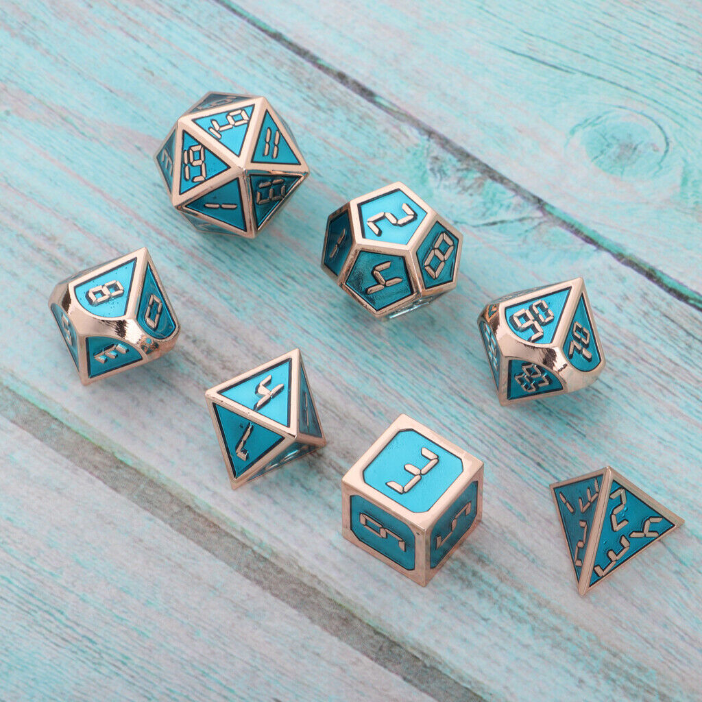 7pcs Alloy Polyhedral Dices Set for   Table Game Supplies G