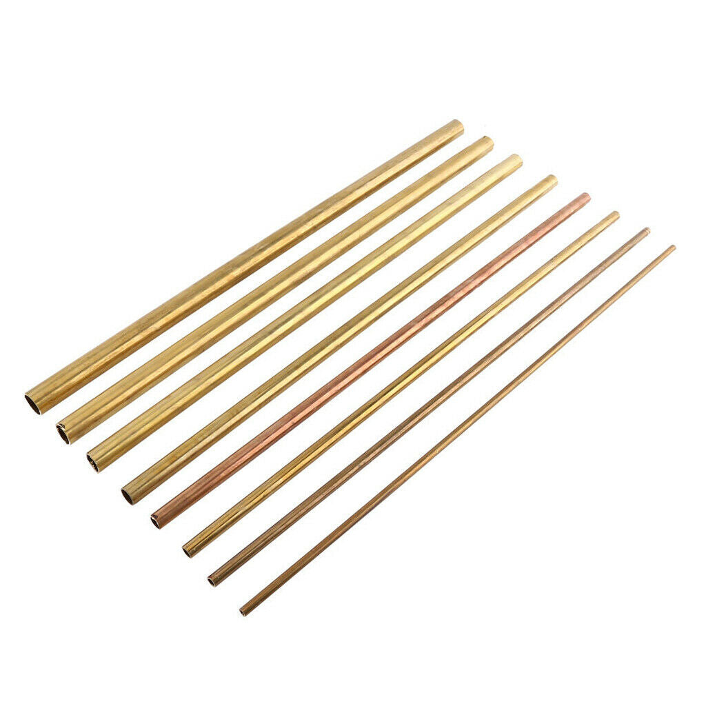 2Pcs 12mm&14mm Brass Tube Pipe Round Bar Rod Sturdy Copper Tube 1mm Pipe