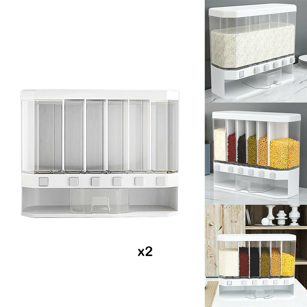 2pcs 32.4x38x14.4cm Wall Mounted Dry Food Dispenser Rice Dispenser Home Kitchen