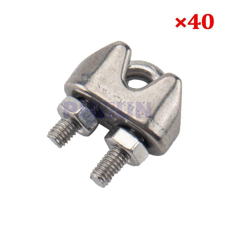 M3 Wire Rope Clamp & Heart Ring Sling Loop U-shaped Chuck Buckle Stainless Steel