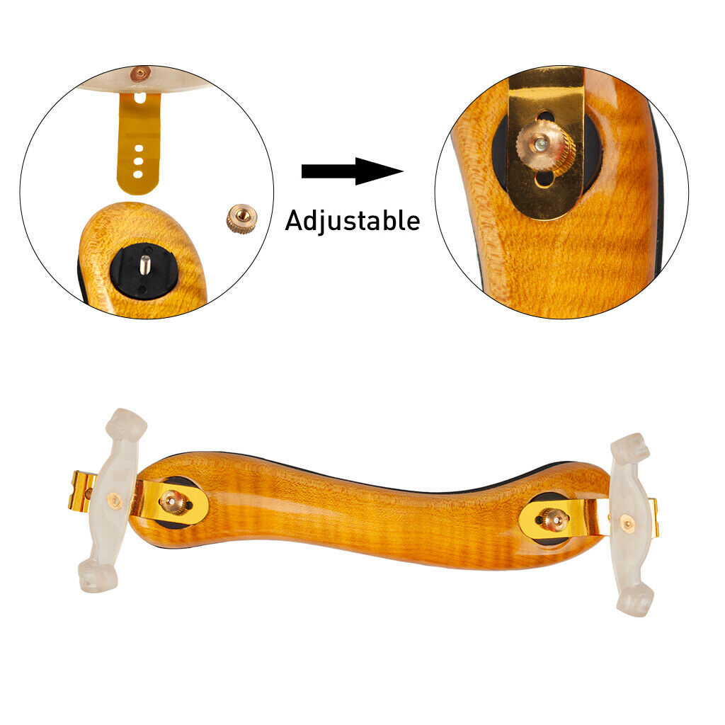 Adjustable Maple Wood Violin Shoulder Pad Rest for Size 4/4 3/4 Violins