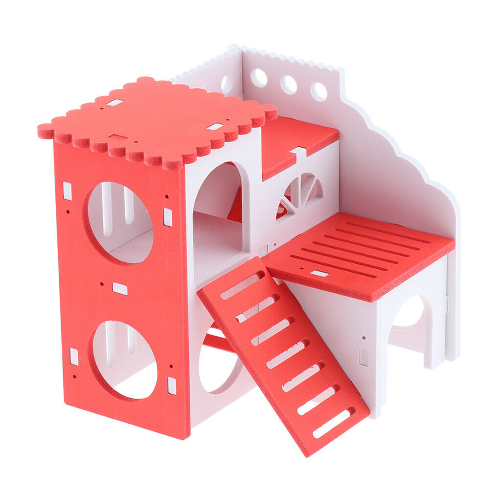2 x Hamster Playground Dwarf Hamster House Durable Odorless Deluxe Toys, Living