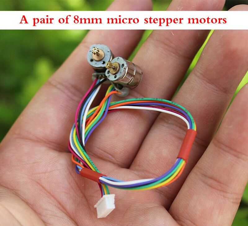 2pcs 8mm micro stepper motor with gear two-phase four-wire