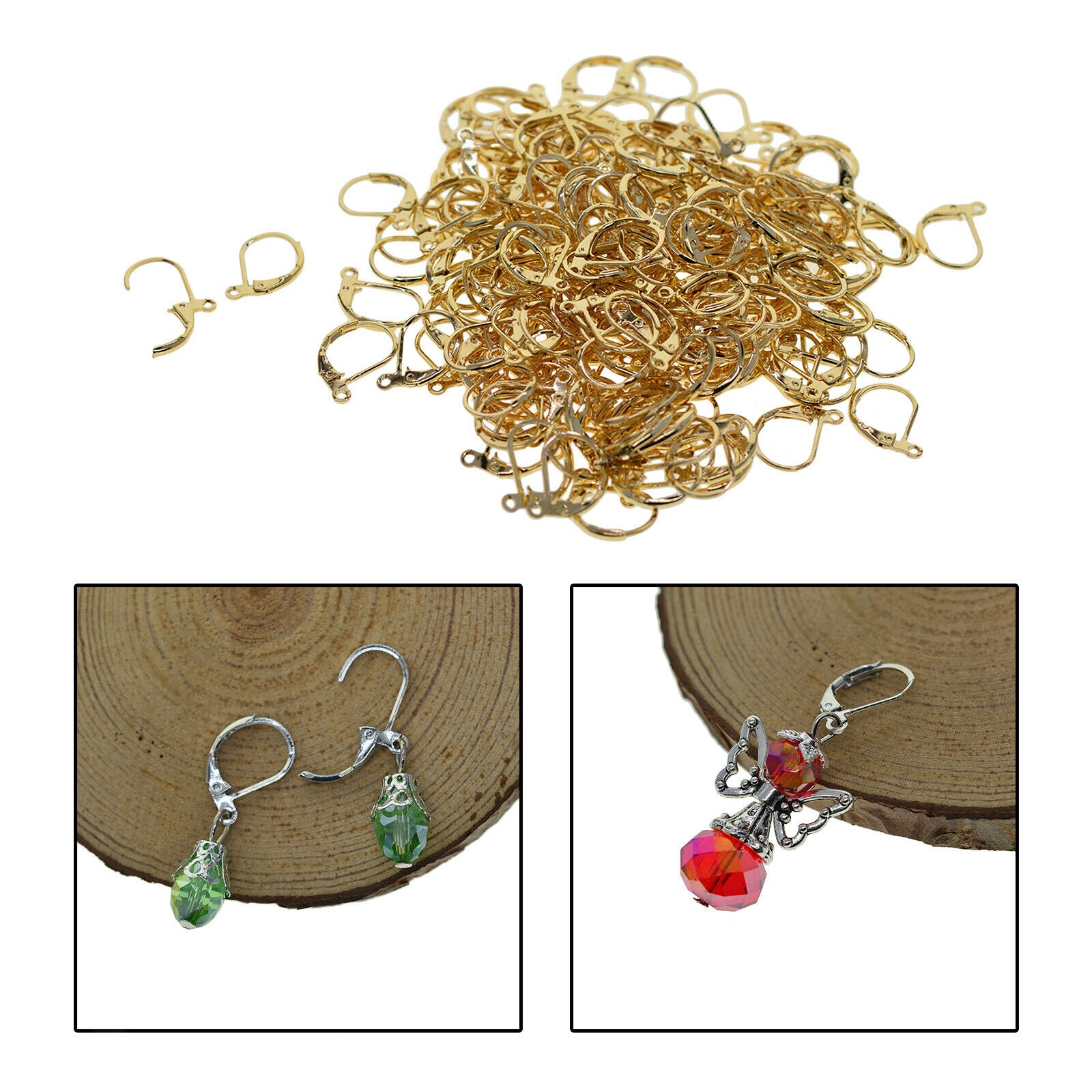 200Pcs Lever Back Earring Hooks Dangle French Round Ear Wire for DIY Jewelry
