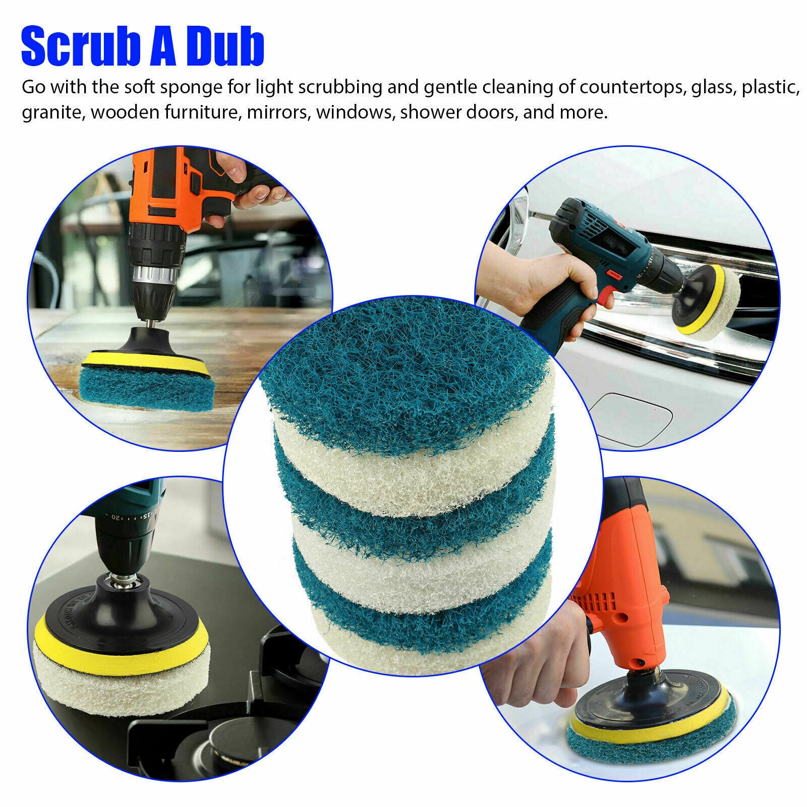 Drill Brush Power Brush Scrubber Cleaning Kit Attachments All Purpose Deep Clean