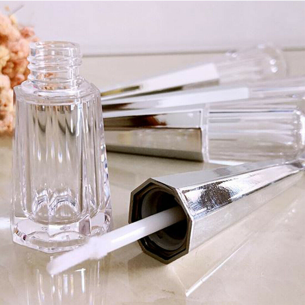 3x Clear Empty 6ml Lip Gloss Balm Tubes Bottles Conical DIY Makeup Container