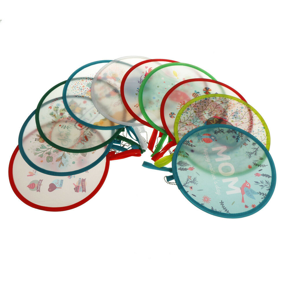 1pc Portable Round Japanese Style Folding Fans Hand Fan for Wedding Par.l8