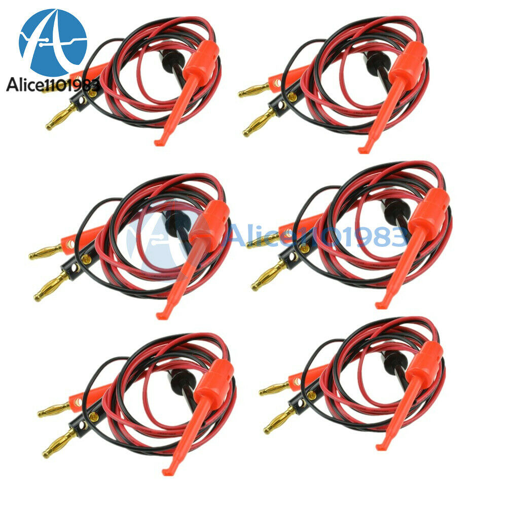 10Pair Small Banana Plug To Test Hook Clip Probe Lead Cable For Multimeter