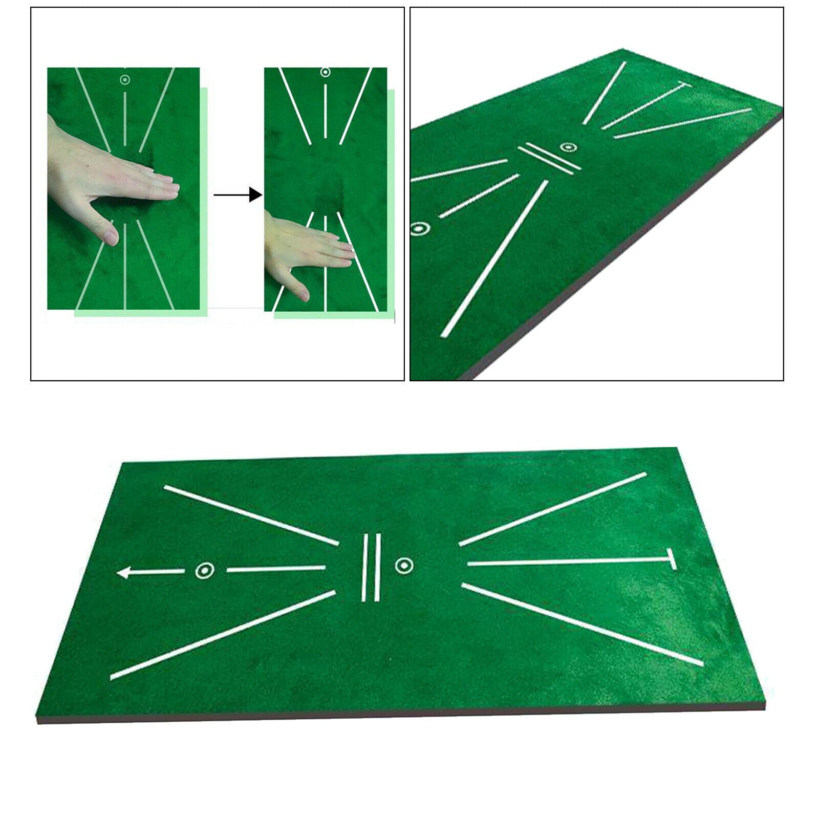 Flannel Rectangle 24x12'' Golf Training Mat Hitting Aid Game Pad Office