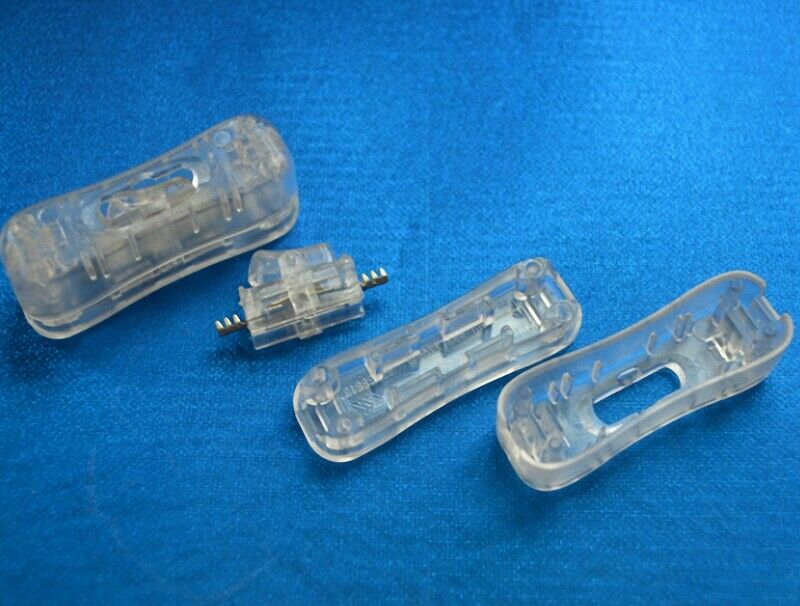 2pcs Clear In-line ON/OFF Single Pole Rocker Switch Ideal for Lamp Lighting