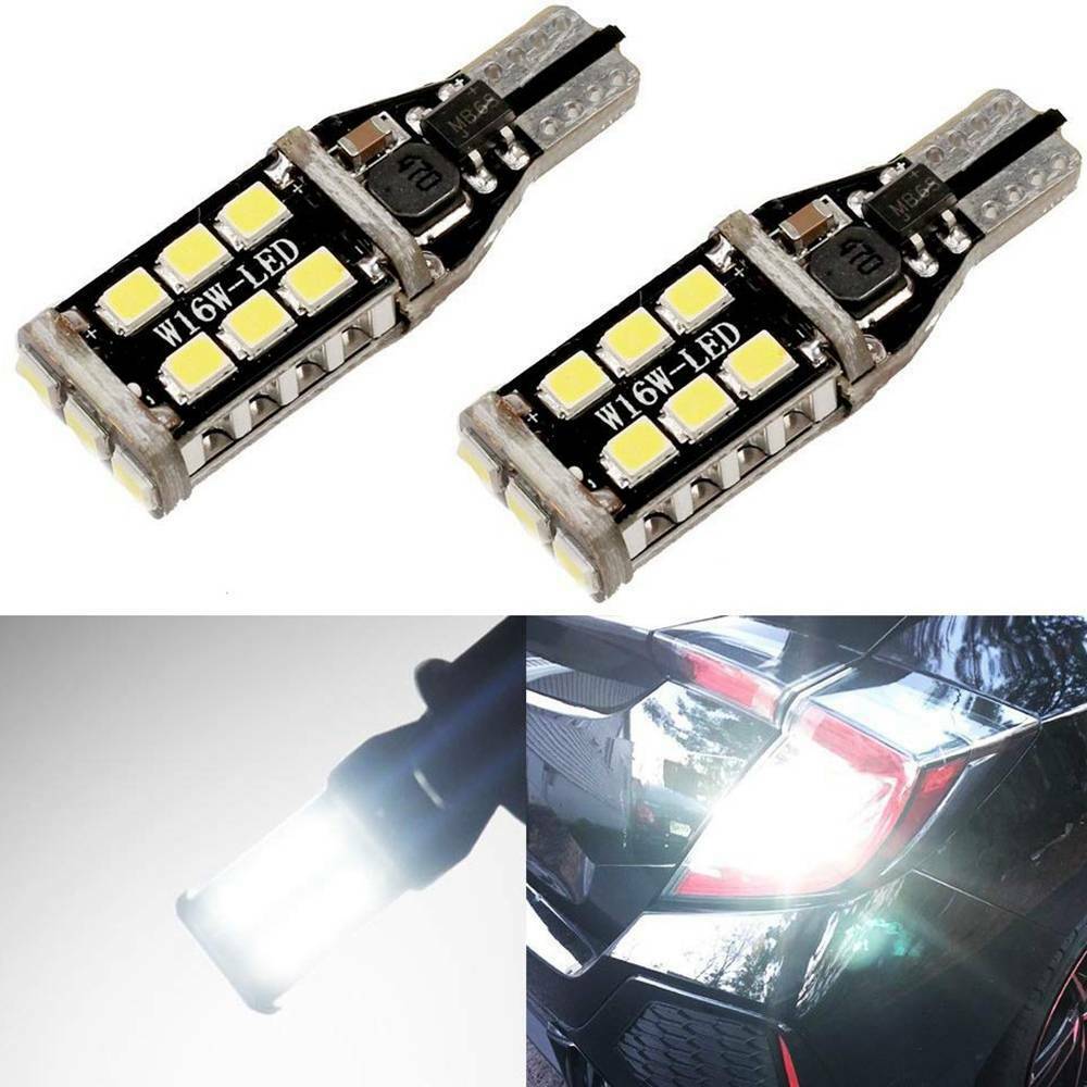 2Pcs W16W T15 LED Bulbs Canbus LED Backup Light 921 912 Car Reverse Lamp White