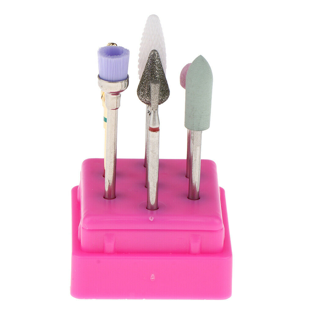 7Pcs Cuticle Clean Ceramic Nail Files Drill Bits Electric Polishing Head 05