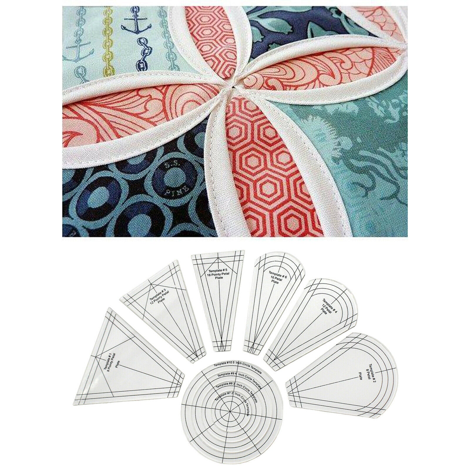 10pcs Regular Patchwork Quilt Ruler Plate Template