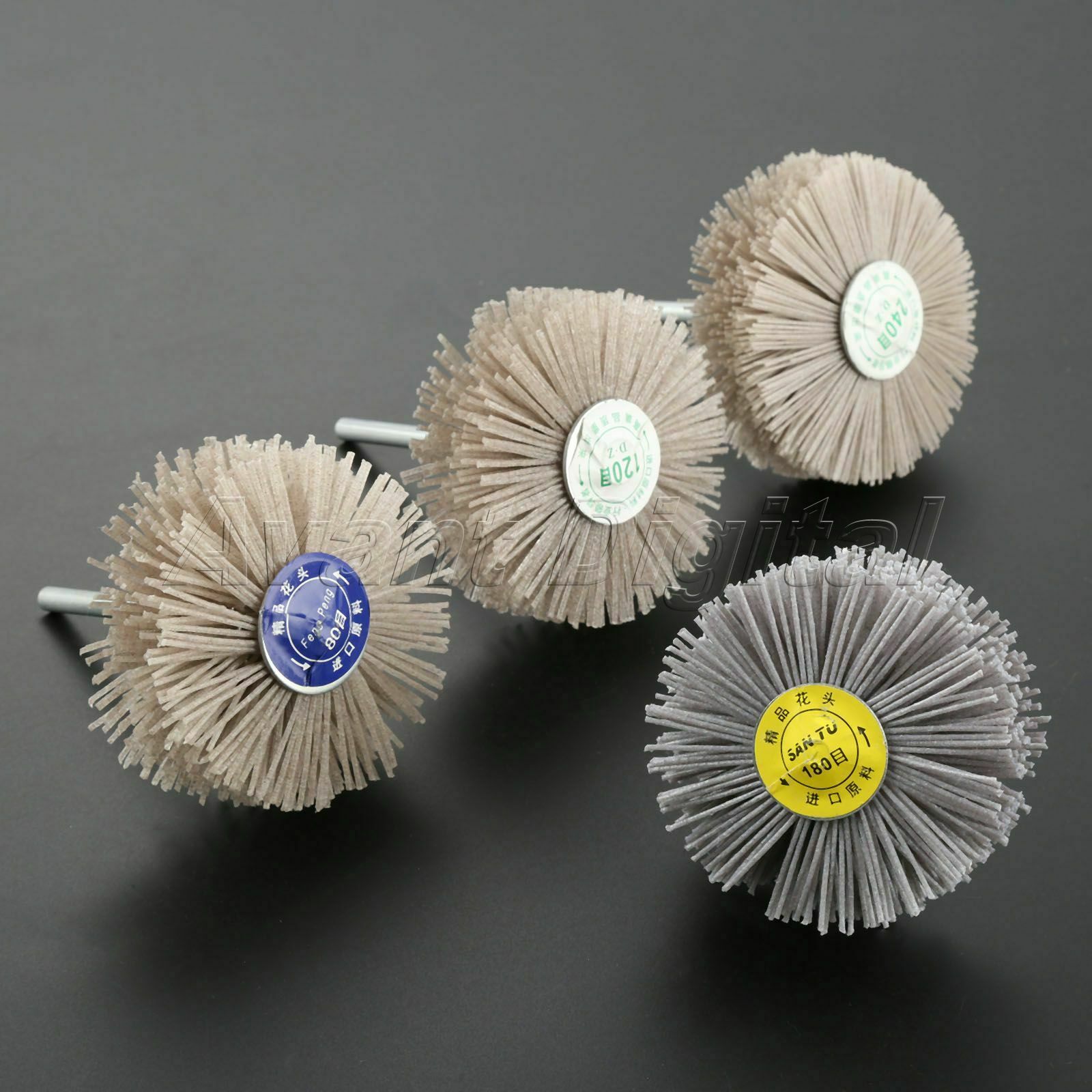 Grinding Wood Metal Stone Jewelry Polishing Wheel Brush Rotary Tool 80-240# Grit