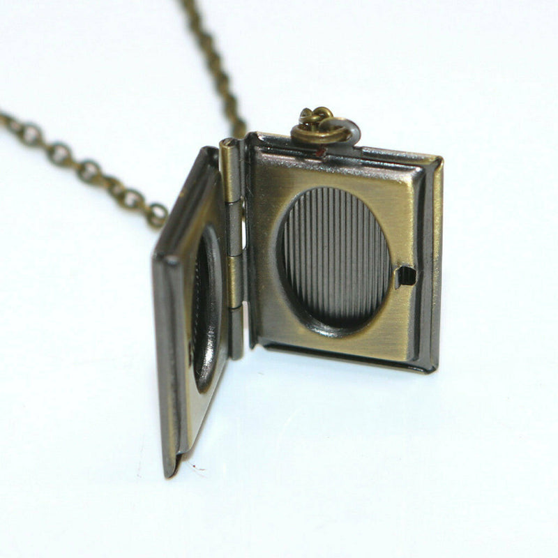 Stainless Steel Women Square Heart Necklace Lipstick Photo Perfume Chain