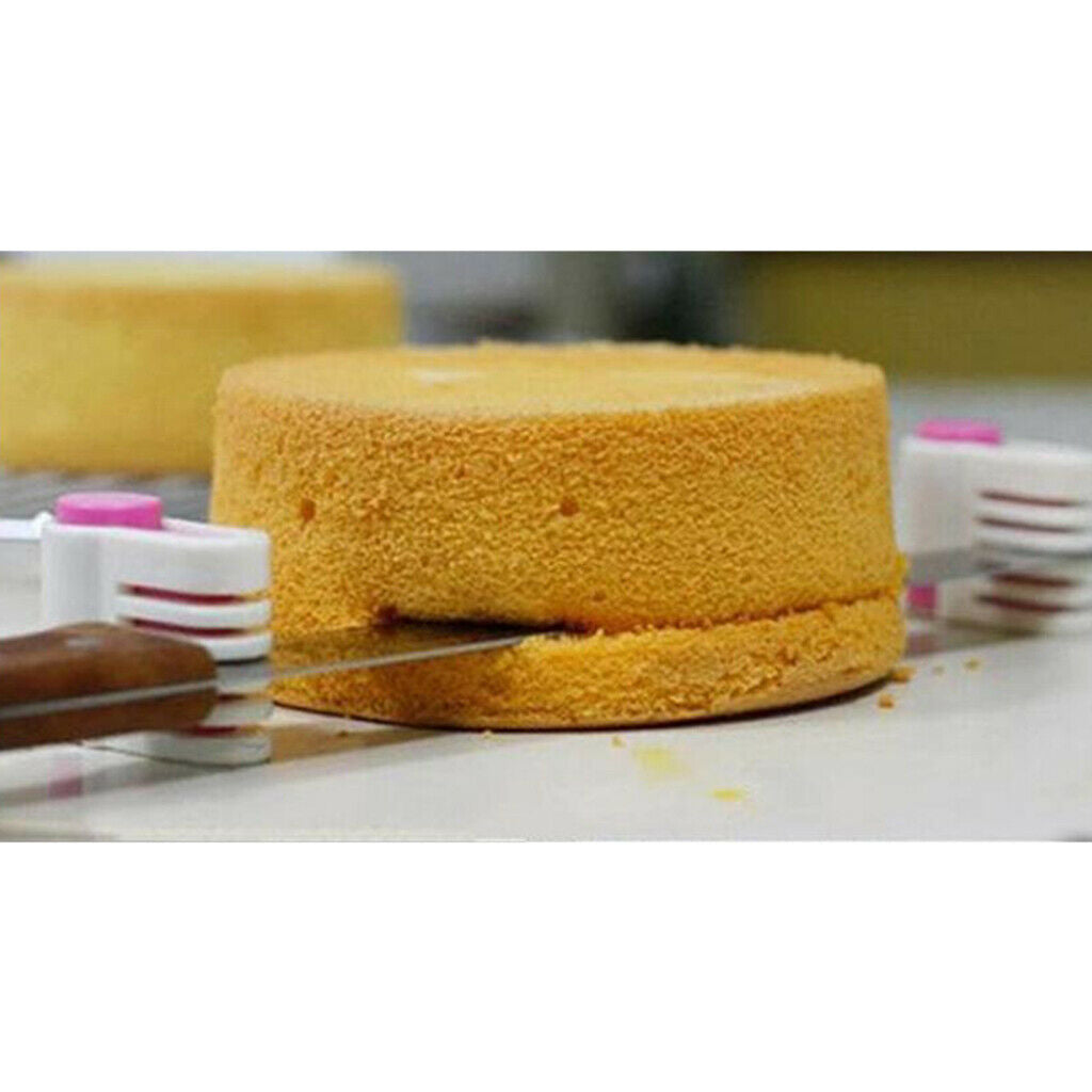 2Pcs Fixator Gadget Cake Pastry Bake Cutter Leveler Slicer 5 Layers Kitchen