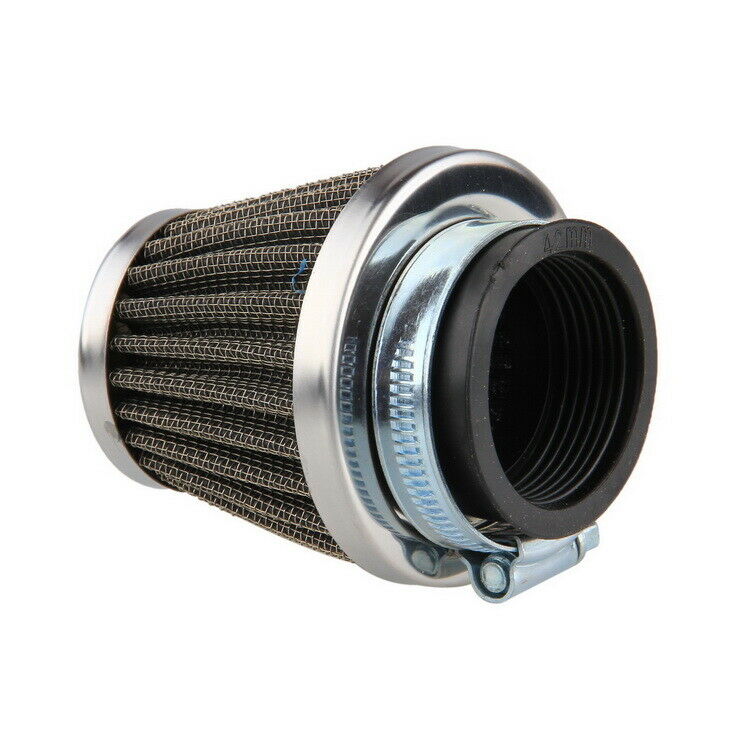 1PC Chrome 42mm Engine Inlet Motorcycle Air Filter Intake Cleaner Universal Fit