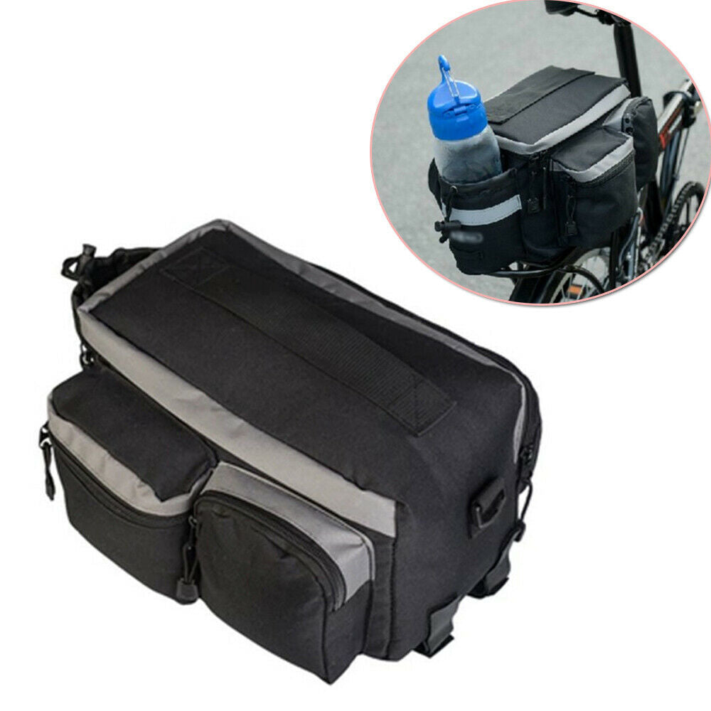 Bike Tail Seat Pack Storage Pouch Handbag Pannier Bicycle Rear Rack Bag Solid