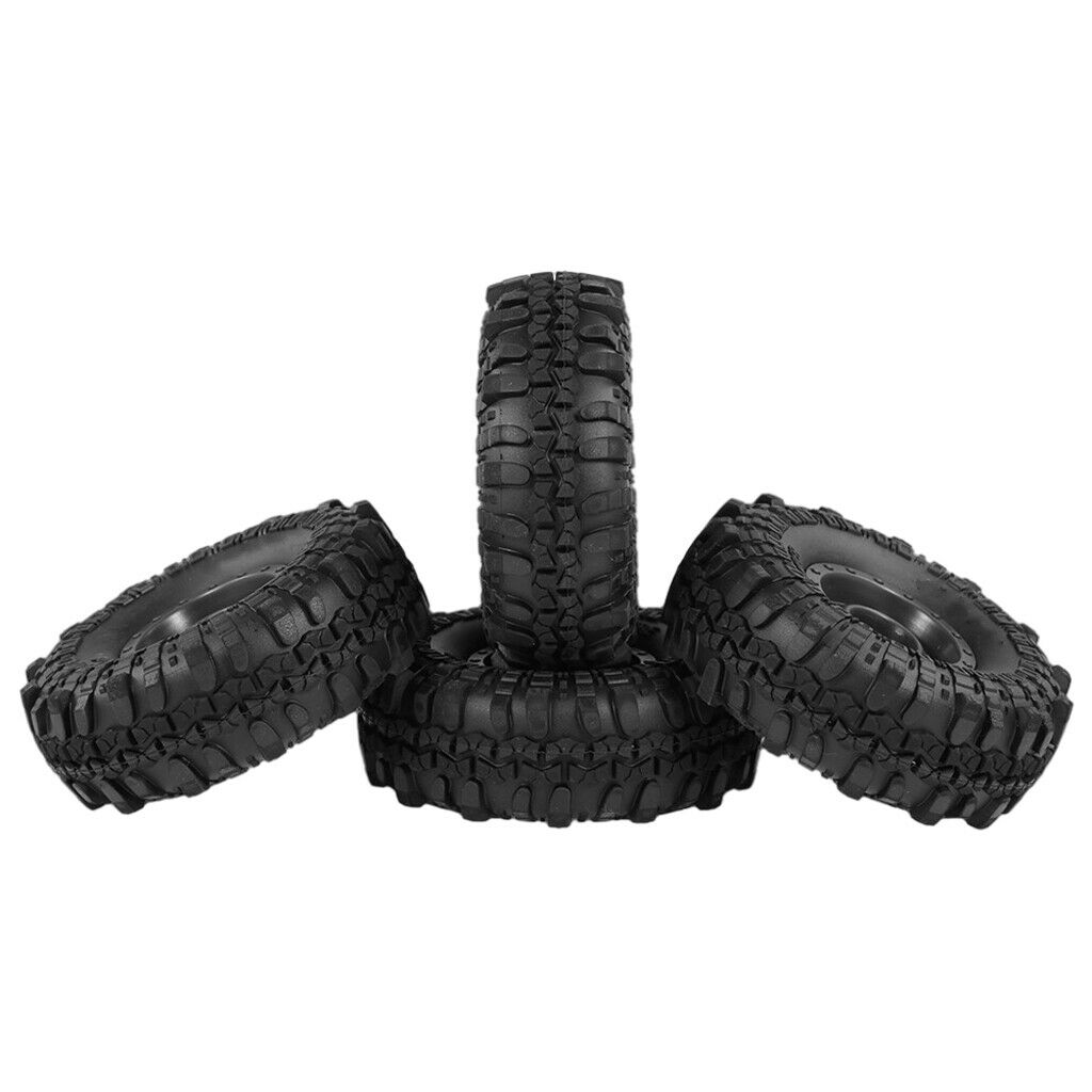 4pcs 1.0 inch Micro Wheel Rims Tires Fit for Axial SCX24 90081 RC Crawler Car