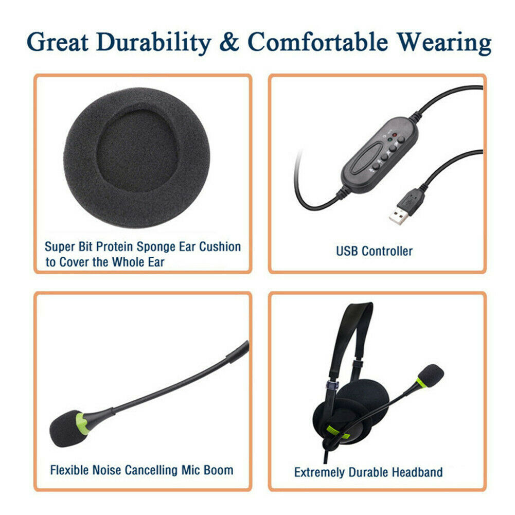 Video Gaming Headset Mic Stereo Bass Surround Headphone For PS5/Xbox/PC/Computer