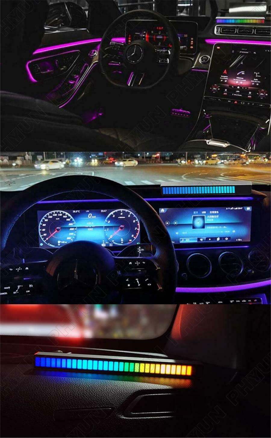 LED Car Radio Sound Control Light Music Rhythm Ambient Light Lamp 18 Colors
