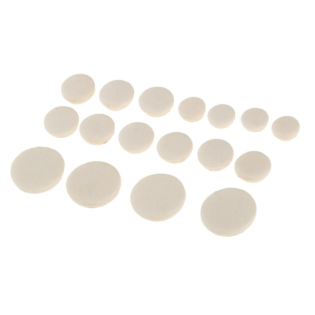 17pcs White Clarinet Pads Mats for Woodwind Instrument Replacement Parts