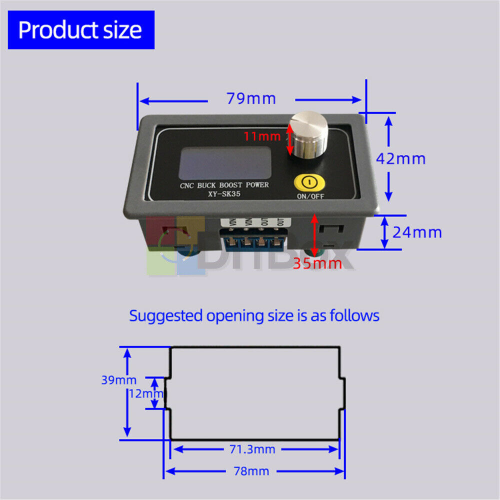 Adjustable Buck Boost DC Voltage Regulator Solar Charging Power Supply Module 5V