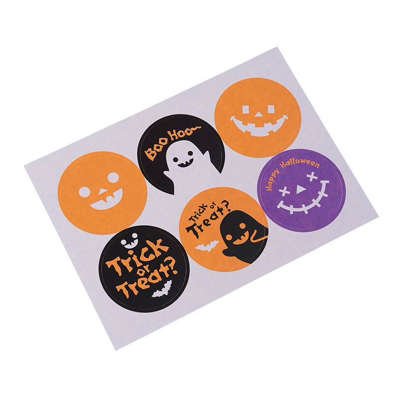 60x Halloween Stickers Decorative Baking Packing Seal Affixed Stickers BottlBDD