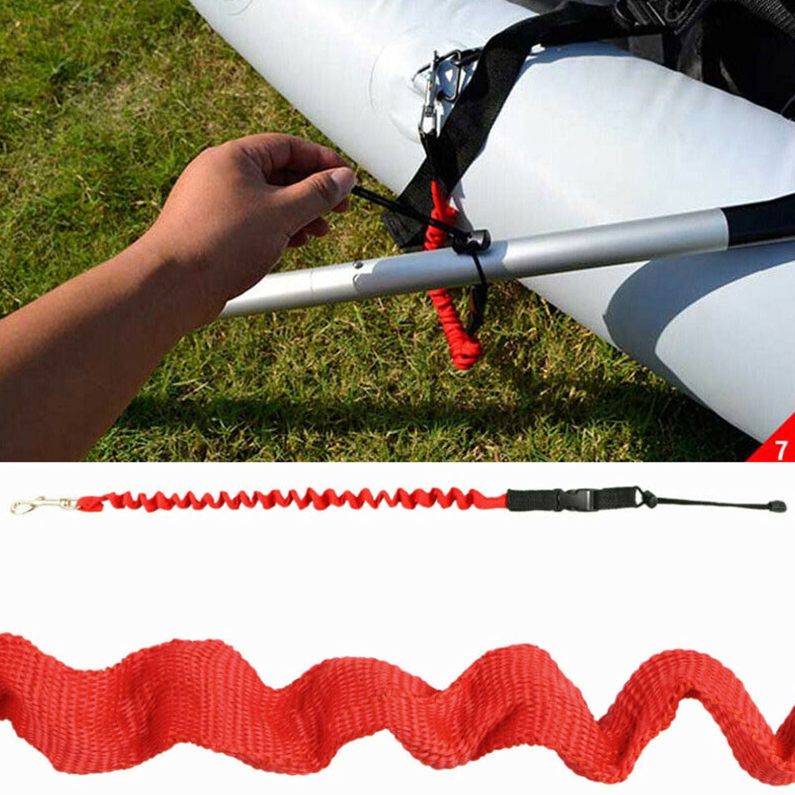 Elastic Coiled Paddle Leash Kayak Fishing Canoe Lanyard Safety Rod Cord Rope