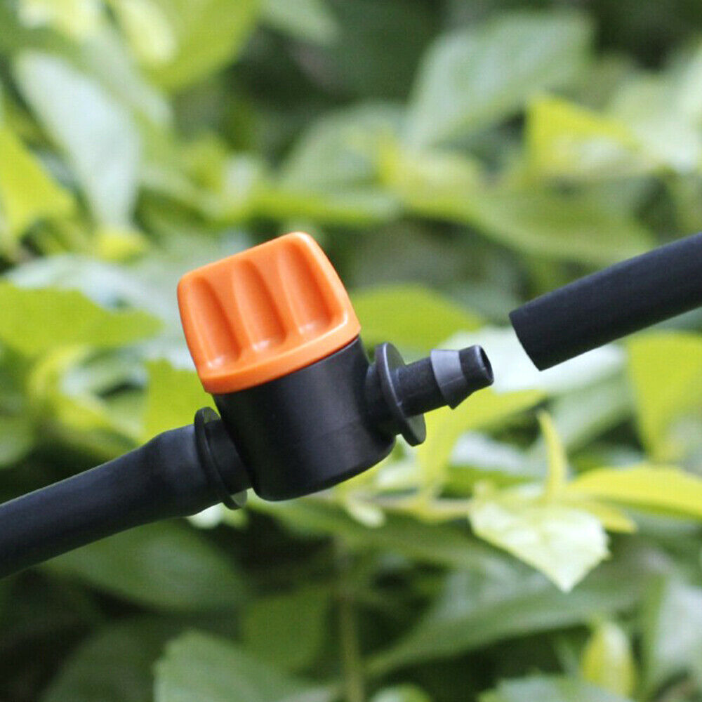 10Pcs 4/7mm Micro Hose Garden Irrigation Barbed Water Flow Control Valve Drip