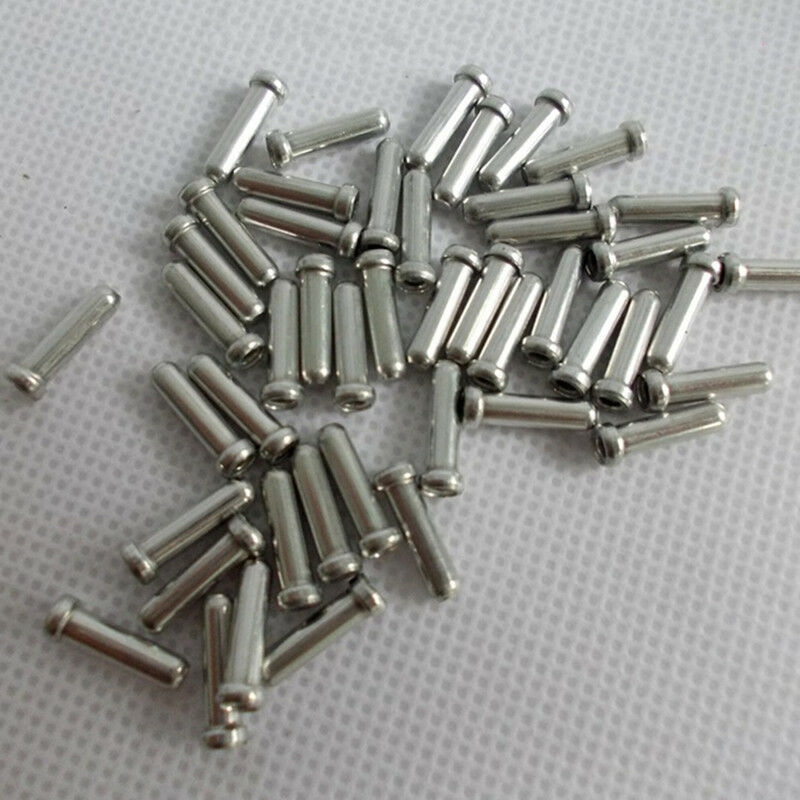 100X Bike Crimps Ferrules Tips Bicycle Shifter Brake Gear Inner Cable Ends Caps