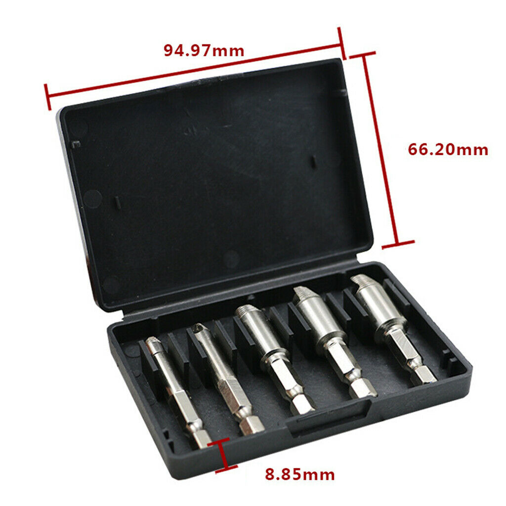5pcs Screw Extractor Drill Bits Guide Broken Damaged Bolt  Remover