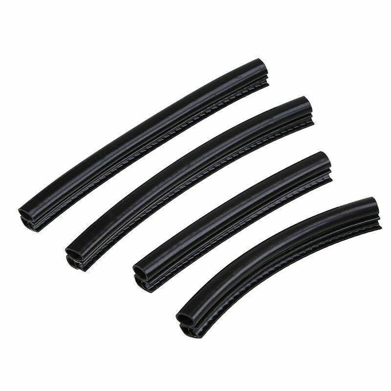 4Pcs Car Door Window Trim Edge Moulding Rubber Weatherstrip Seal Strip Black