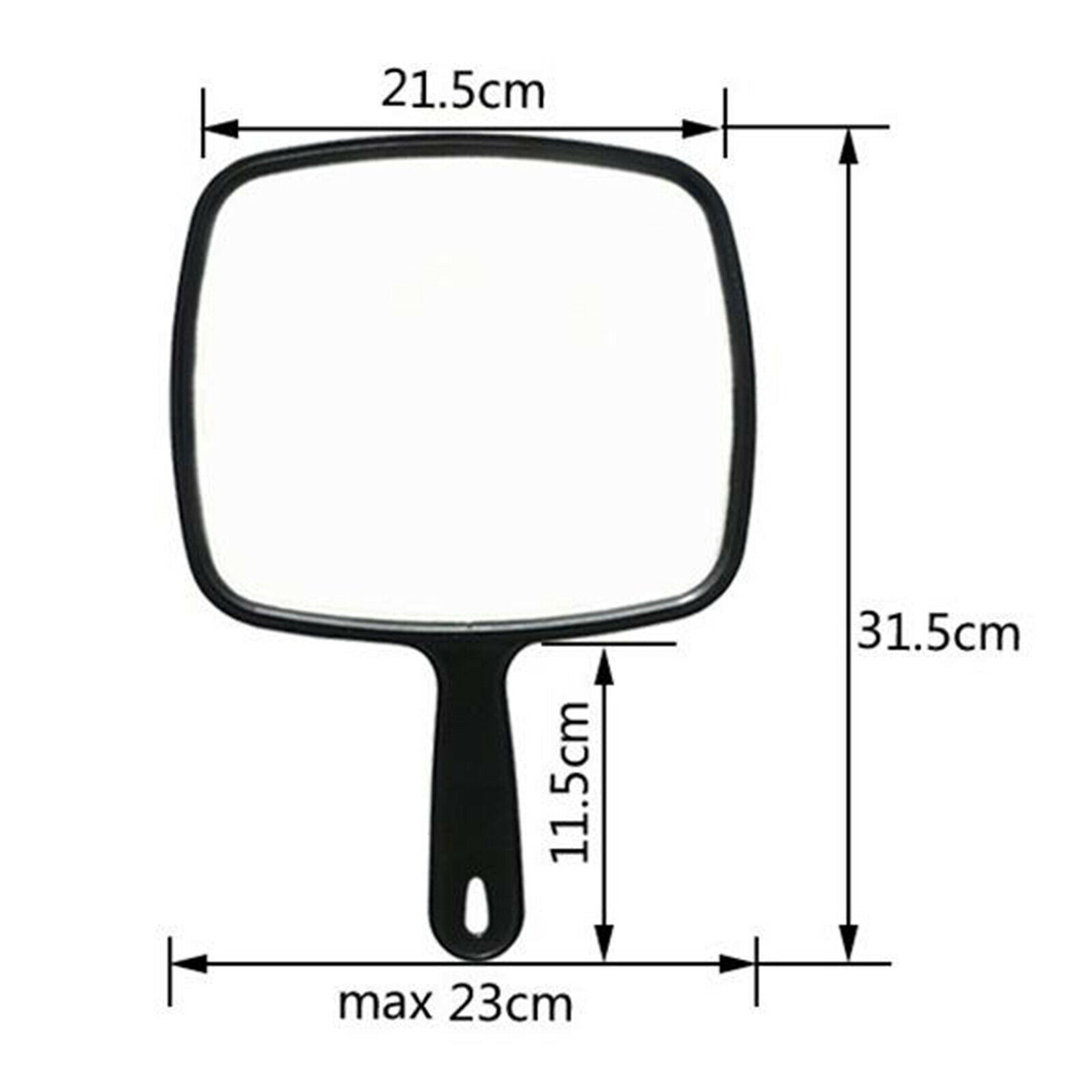 Salon Barber Large Handheld Mirror w/Handle for Beauty Wide Angle Black