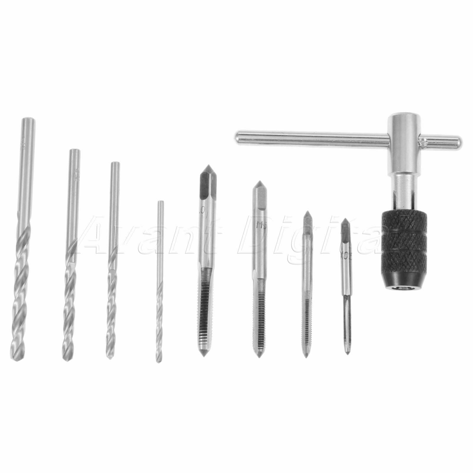 New Metric M3-M12 Threading Screw Tap & Wrench & Drill Bits Metalworking Tool