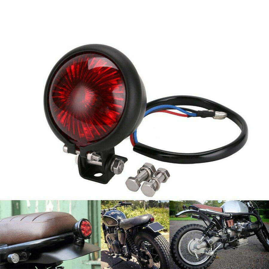 Red Lens LED  Brake Rear Lamp Waterproof For Motorcycle Chopper Bobber 12V