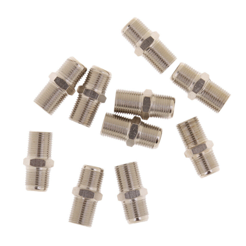 10x F Type F Female to Female plug Coaxial RG6 RG59 Connector Adapter