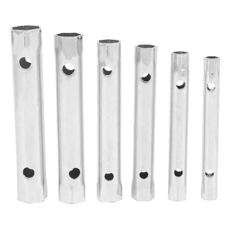 6PC 8-19mm Metric Tubular Box Wrench Set Tube Bar Spark-Plug Spanner Steel DouZ6