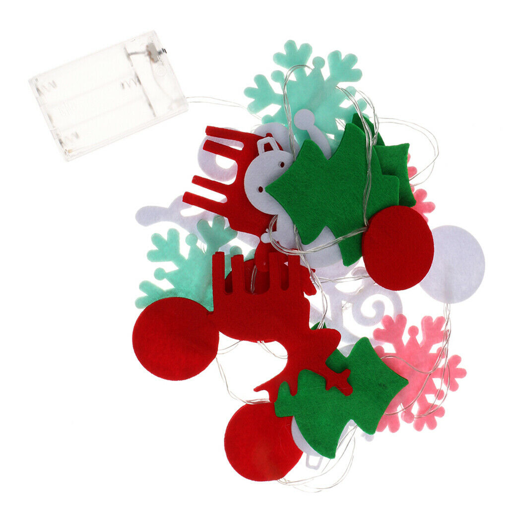 Felt Christmas Tree Snowflake Hanging Led String Light Xmas Party Decor
