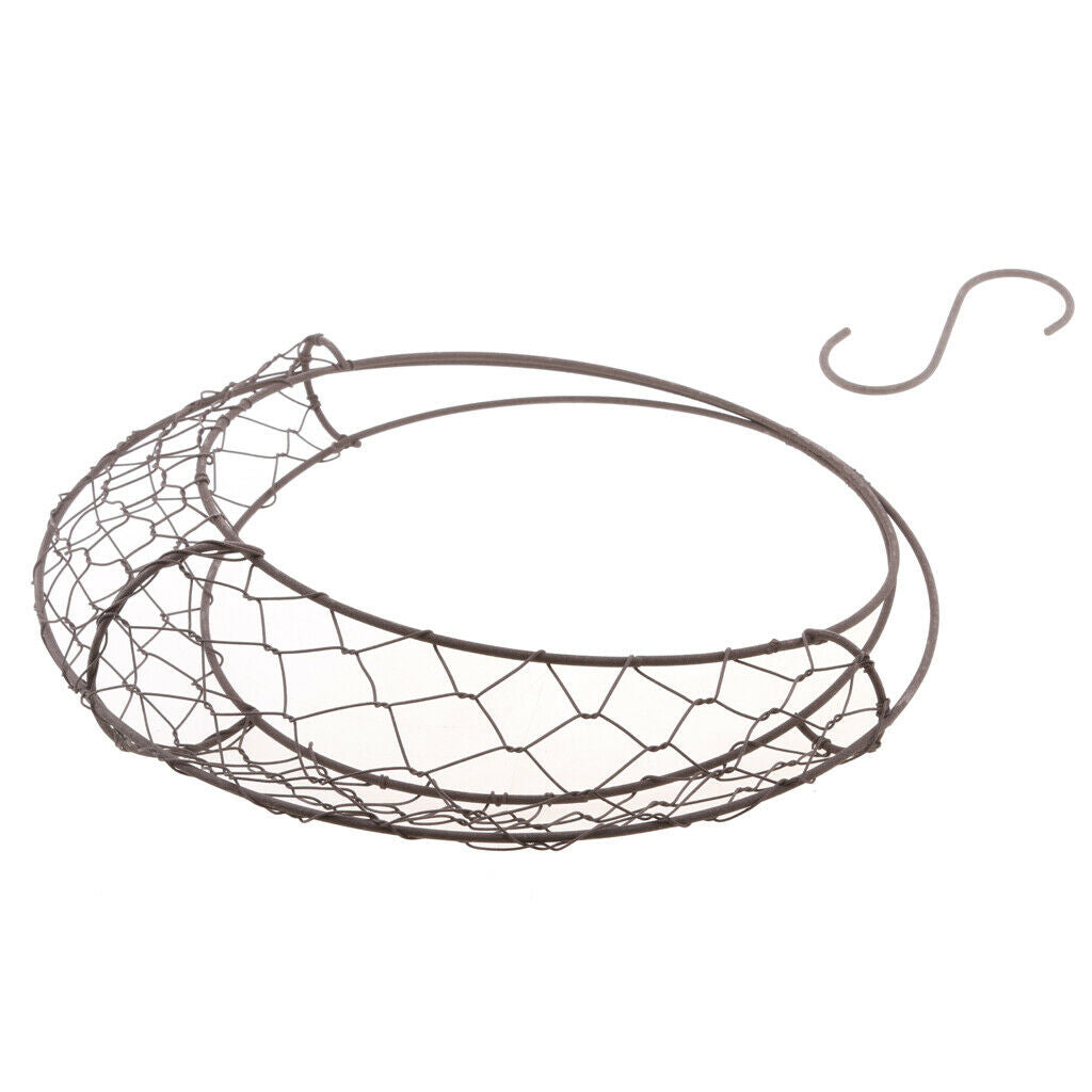 2 Pieces Wire Wreath Frame Hanger - Moon Shape - 28cm(11inch)