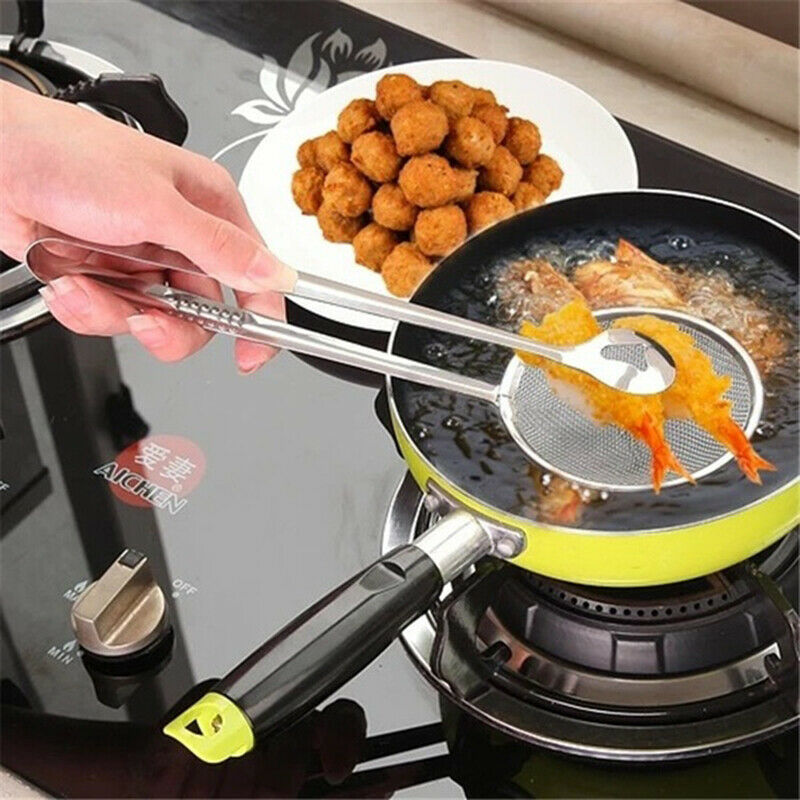 1 Stainless Steel Fried Food Filter Scoop Food Clip and Screen Kitchen To.l8
