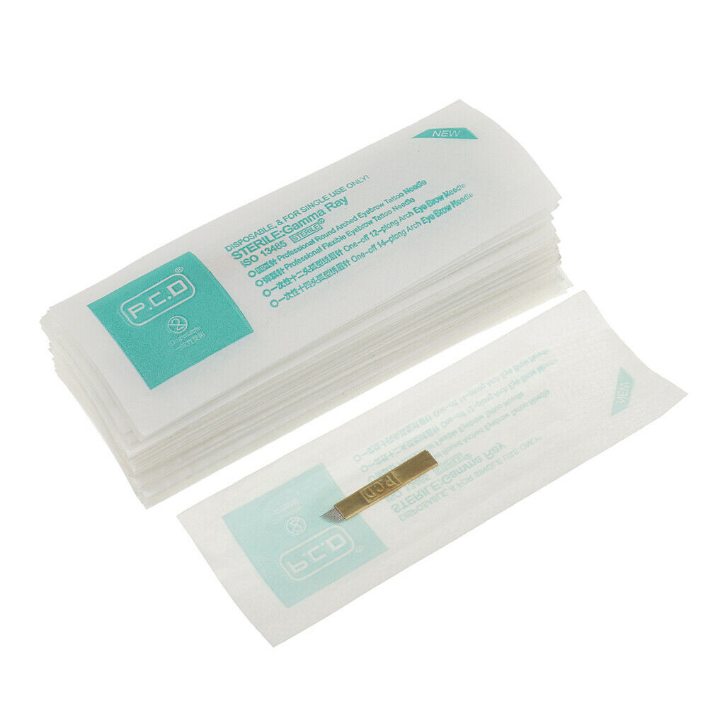 50Piece PCD 12Pin Permanent Makeup Eyebrow Tattoo Blade Microblading Needles