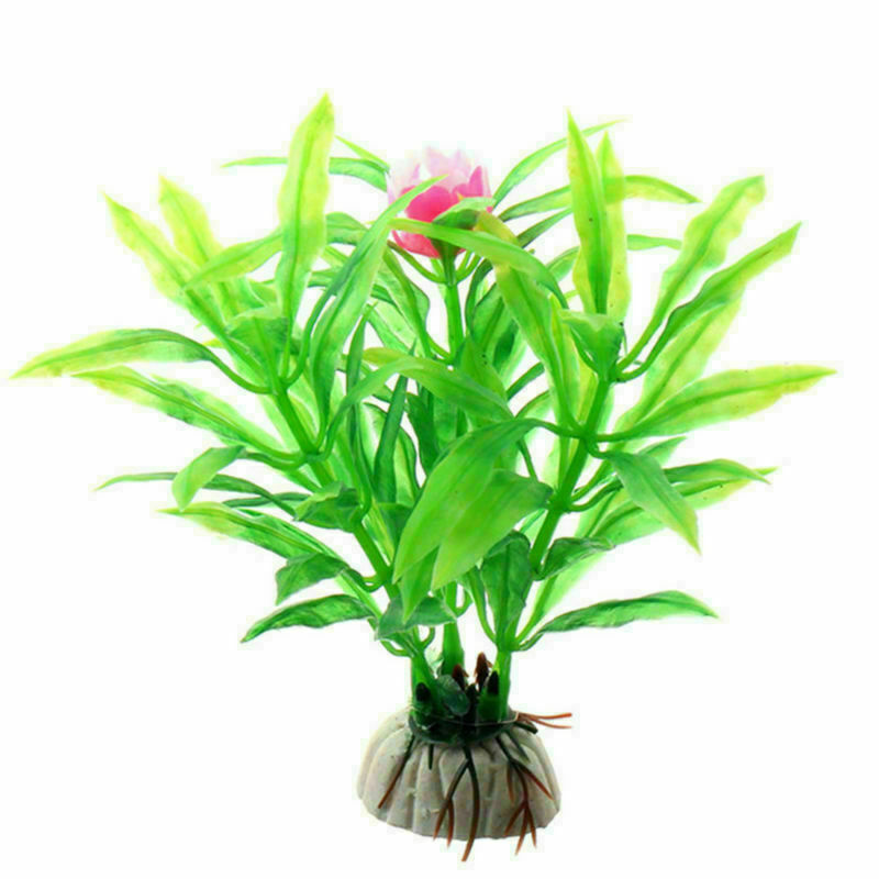 10pcs Aquarium Fish Tank Plastic Plants Decoration Random Colour Styles US