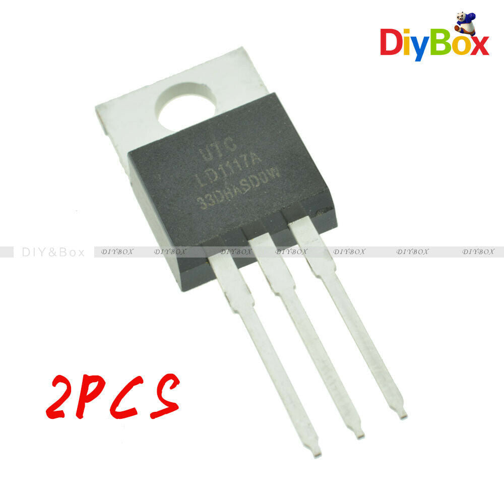 2Pcs 3.3V Volt LD1117V33 Linear Voltage Regulator 800mA TO-220