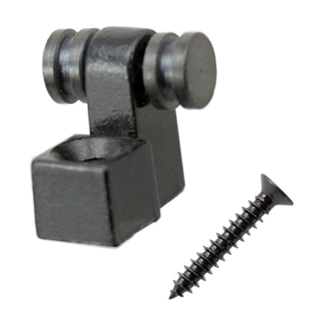 2 Set Guitar Strap Buttons Screws + 5Pcs Guide Retainer for Electric Guitar