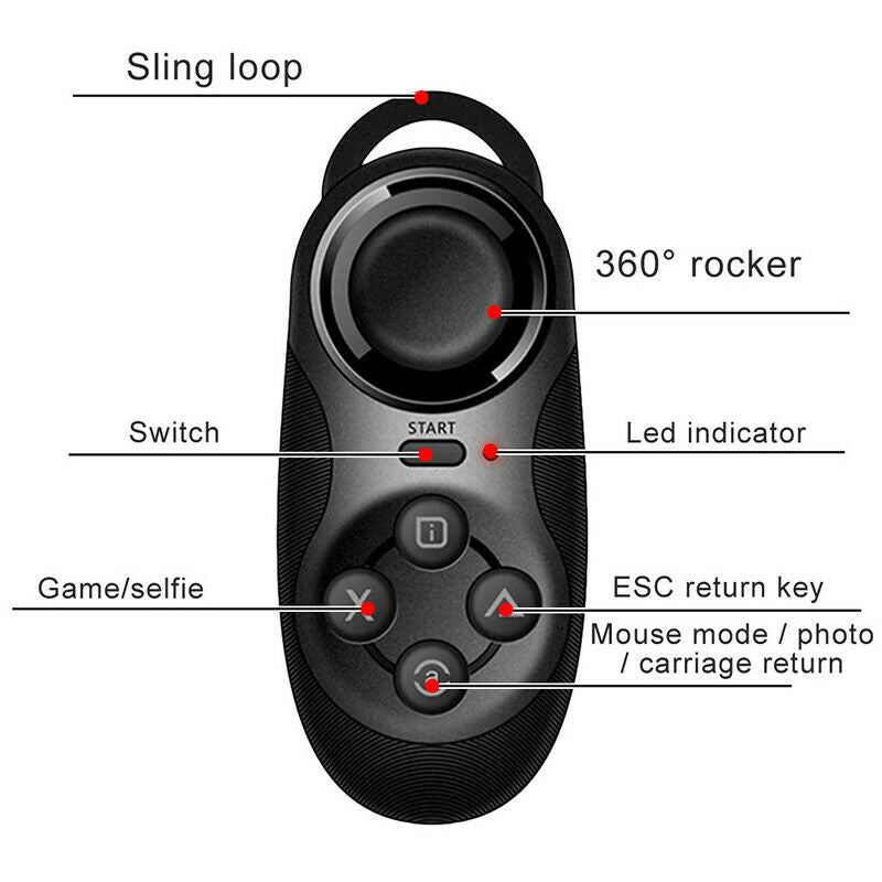 Mini Bluetooth Gamepad Game Controller Selfie Remote Shutter for AndroidONSJa TH