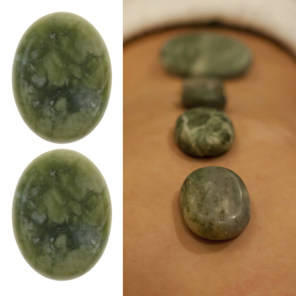 Set of 2 Smooth Jade Green Hot Massage Stone Legs Beauty Spa Massage Therapy